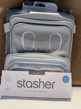Stasher Gray Silicone Kids Storage Bag Set - Stasher (Set of 3)